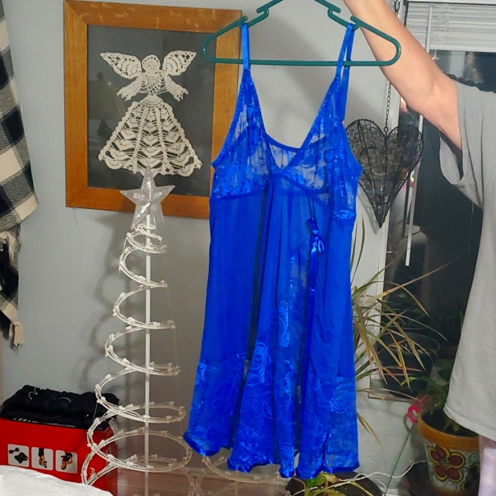 Royal blue lingerie nighty
